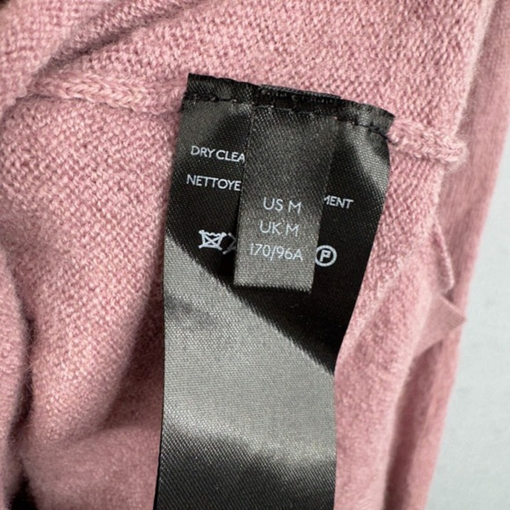 Anthropologie Gabby Sweater Mauve Pink Sz M‎ Long sleeve 100% Merino wool V-neck - Picture 4 of 5